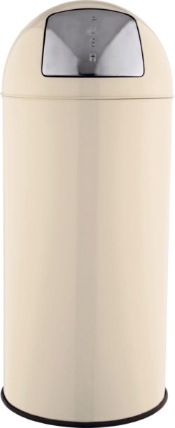 HOME 30L Round Push Top Bin - Cream.